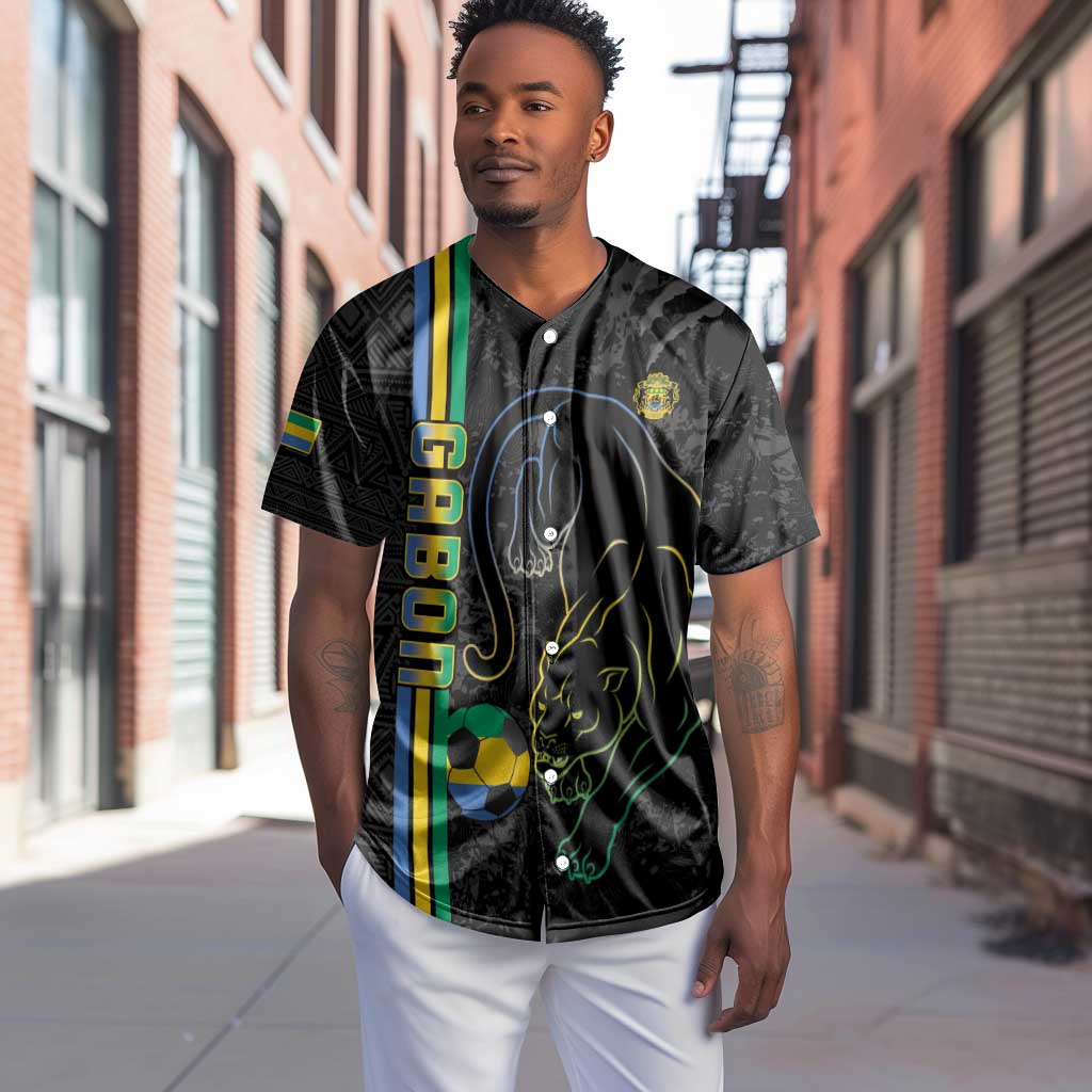 Custom Gabon Football Baseball Jersey Go Champions - Black Ver LT15
