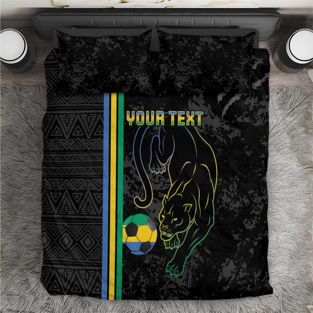 Custom Gabon Football Bedding Set Go Champions - Black Ver LT15