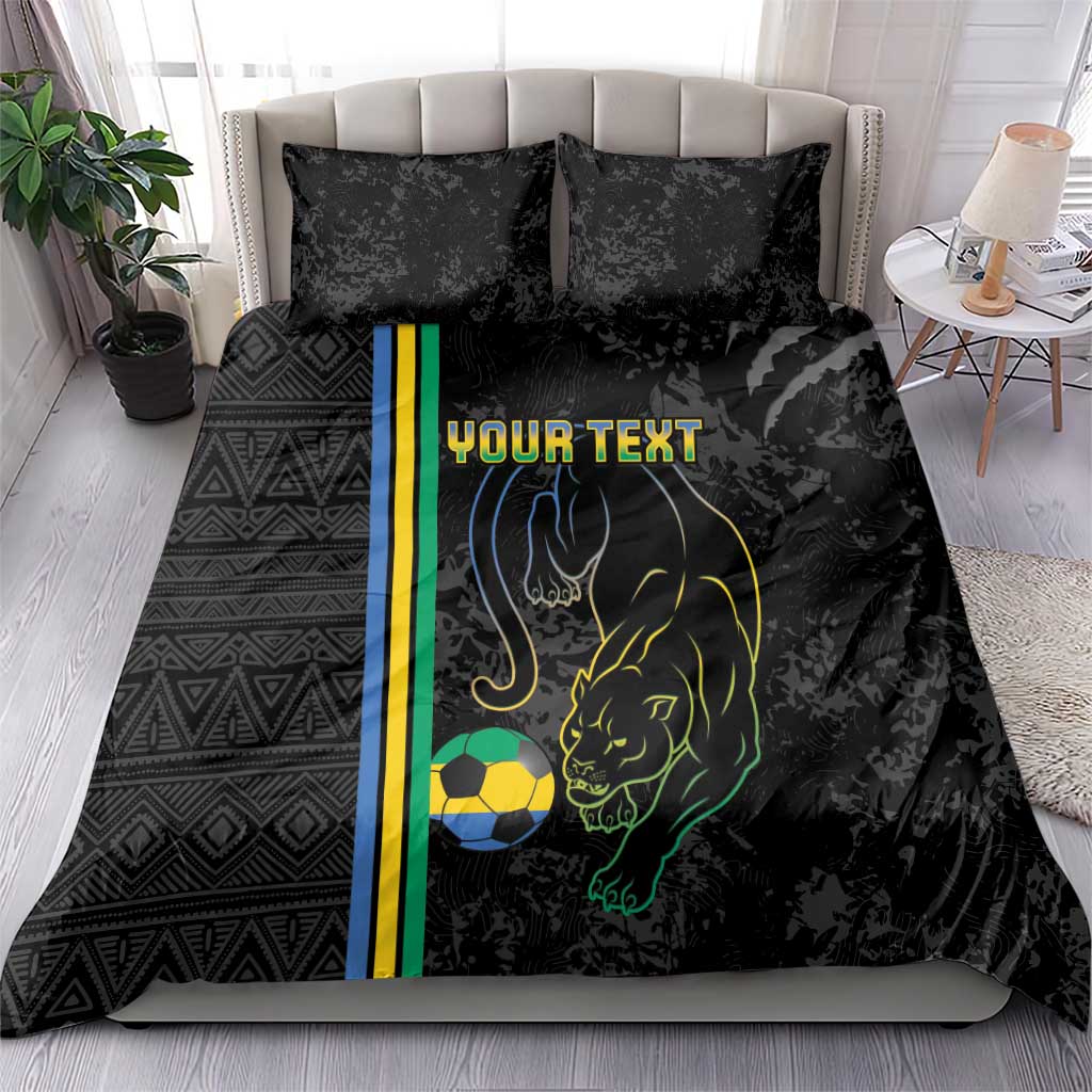 Custom Gabon Football Bedding Set Go Champions - Black Ver LT15