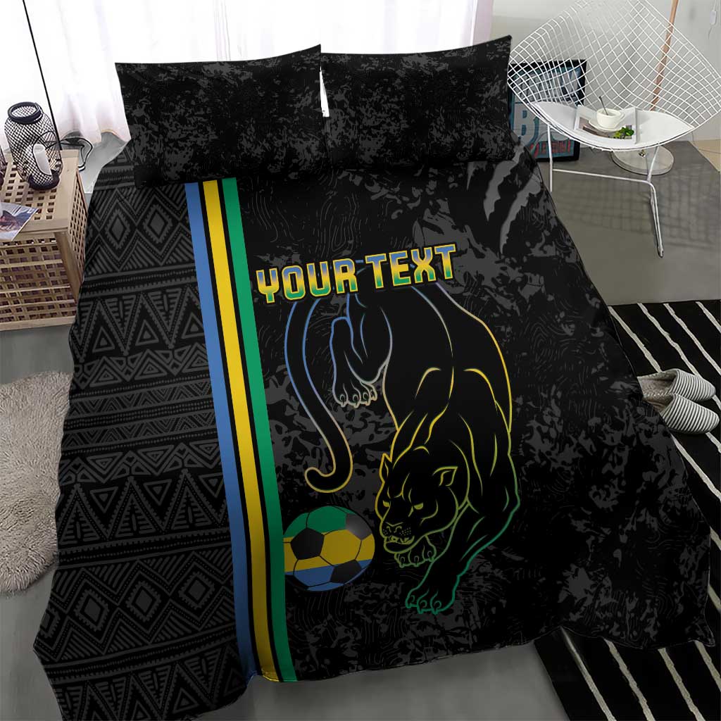 Custom Gabon Football Bedding Set Go Champions - Black Ver LT15
