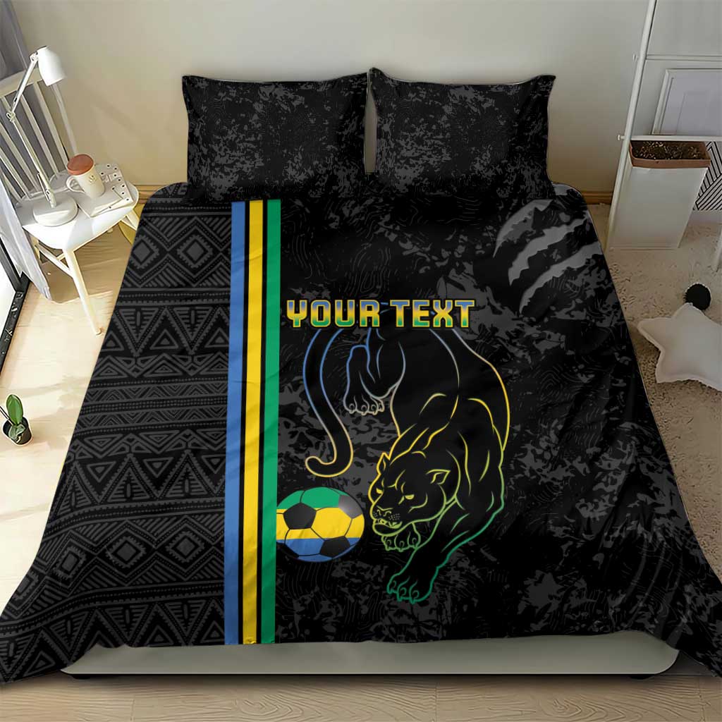 Custom Gabon Football Bedding Set Go Champions - Black Ver LT15