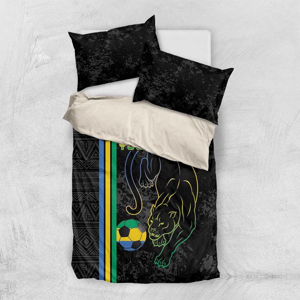 Custom Gabon Football Bedding Set Go Champions - Black Ver LT15