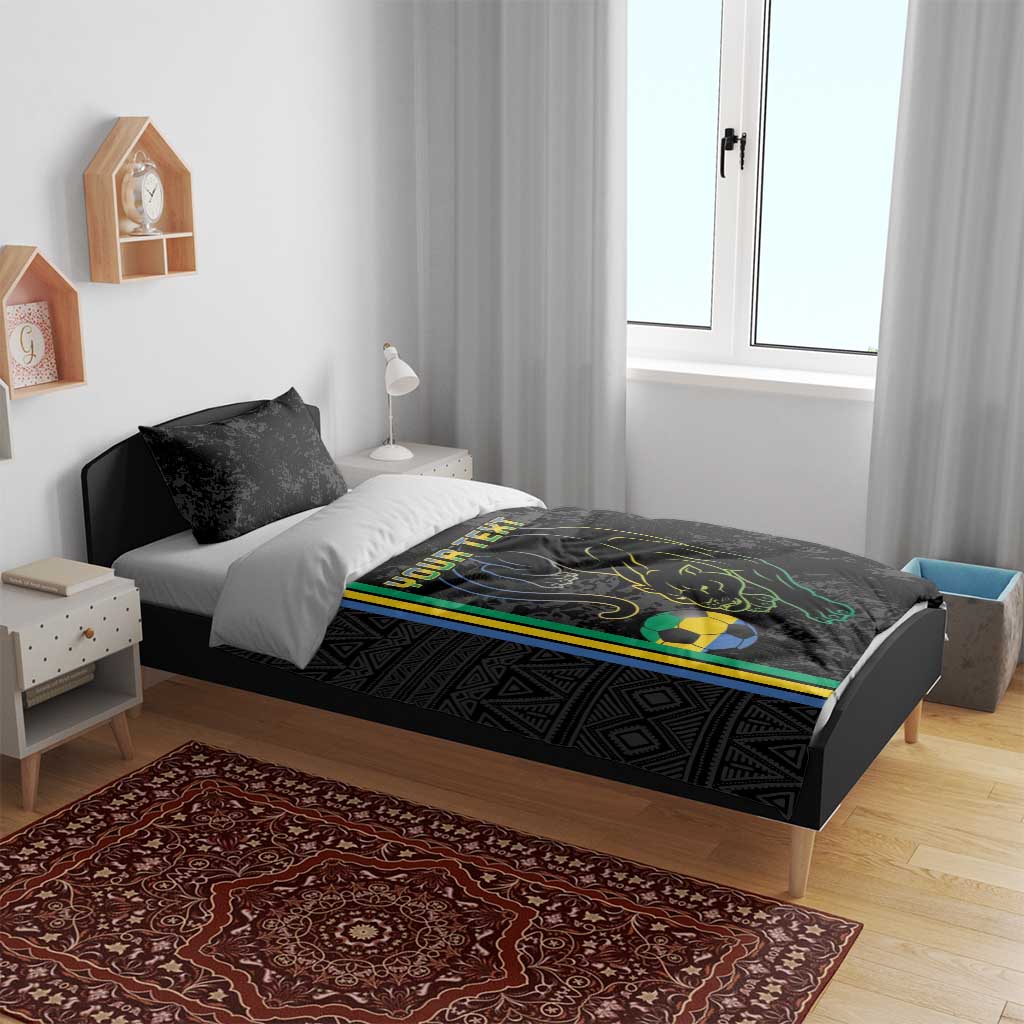 Custom Gabon Football Bedding Set Go Champions - Black Ver LT15