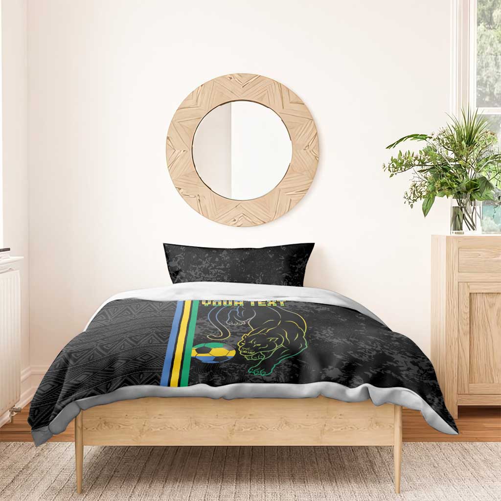 Custom Gabon Football Bedding Set Go Champions - Black Ver LT15