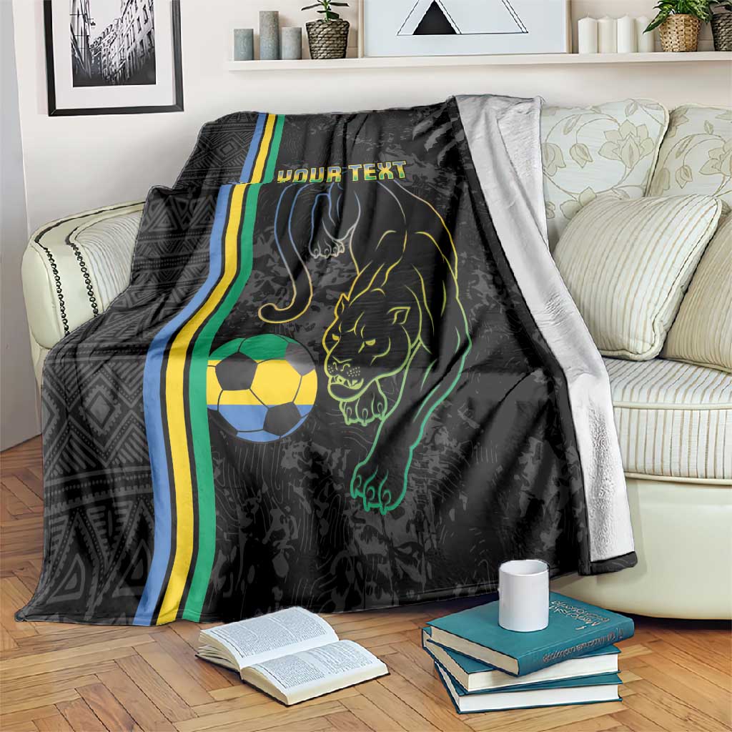 Custom Gabon Football Blanket Go Champions - Black Ver LT15