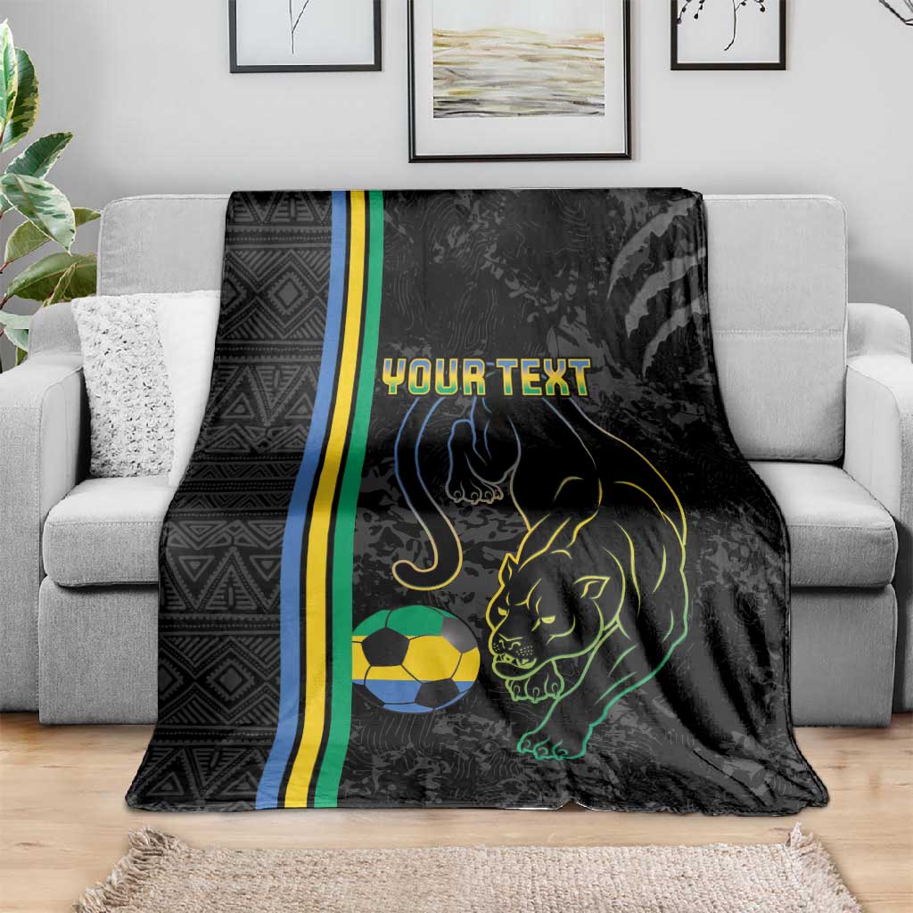 Custom Gabon Football Blanket Go Champions - Black Ver LT15