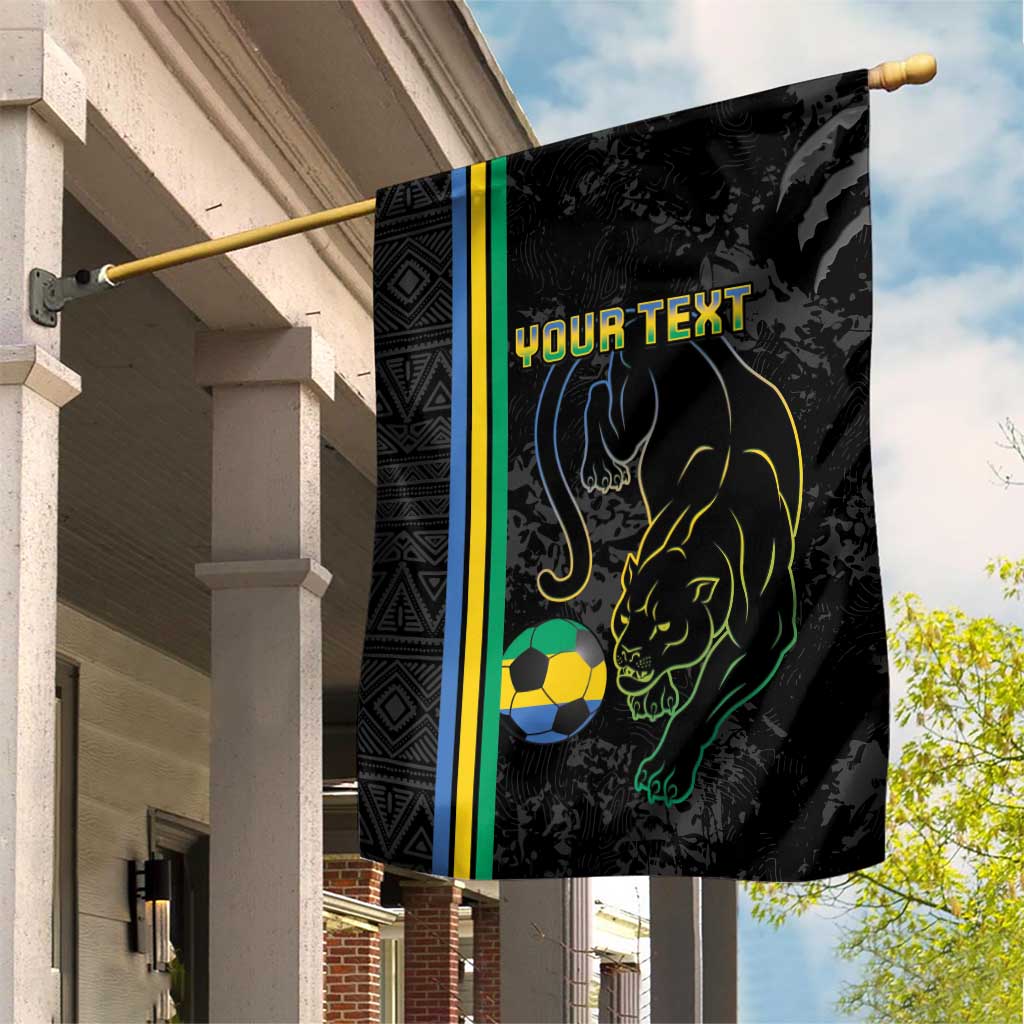 Custom Gabon Football Garden Flag Go Champions - Black Ver LT15