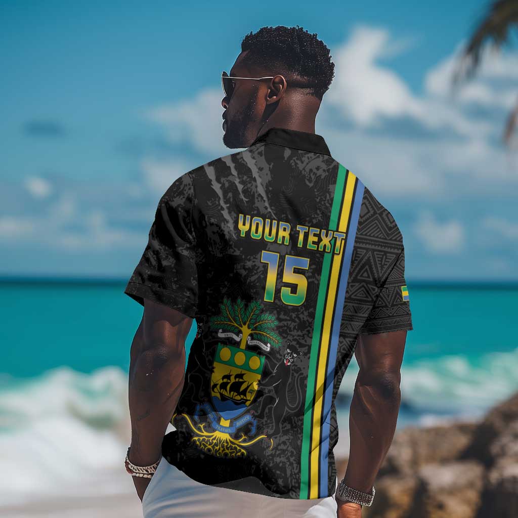Custom Gabon Football Hawaiian Shirt Go Champions - Black Ver LT15