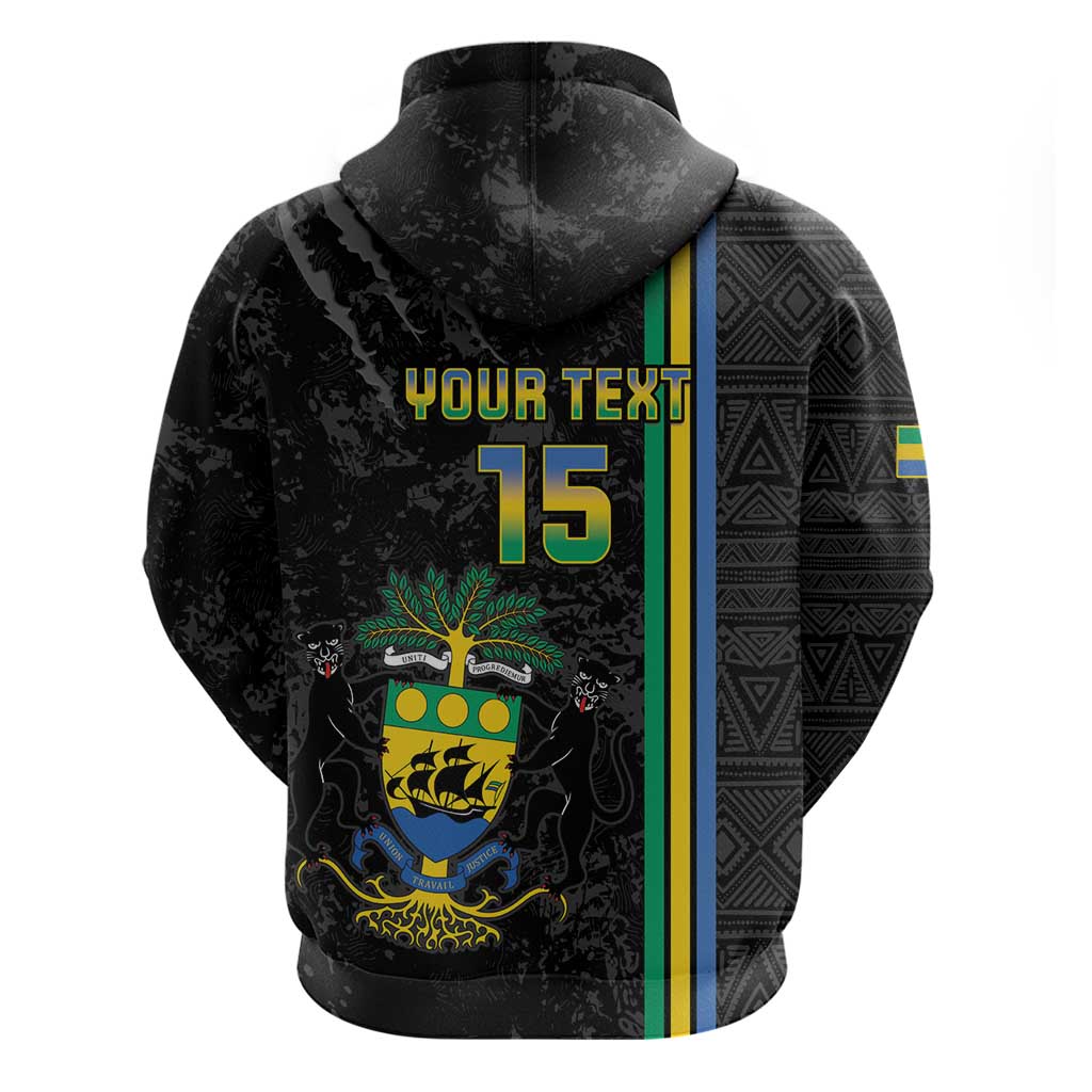 Custom Gabon Football Hoodie Go Les Pantheres - Black Ver LT15