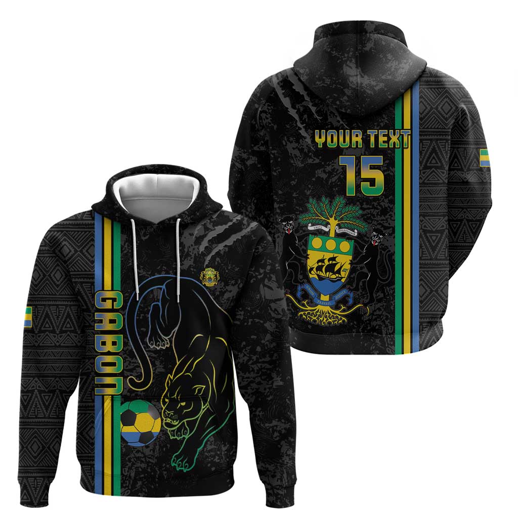 Custom Gabon Football Hoodie Go Les Pantheres - Black Ver LT15