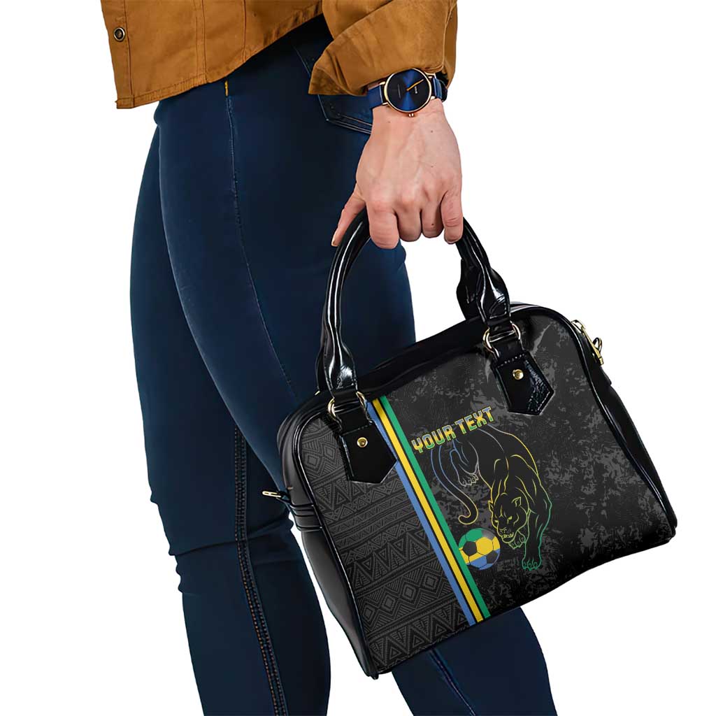 Custom Gabon Football Shoulder Handbag Go Les Pantheres - Black Ver LT15