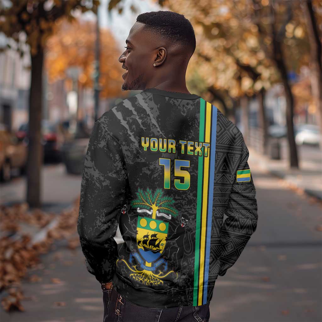 Custom Gabon Football Sweatshirt Go Champions - Black Ver LT15