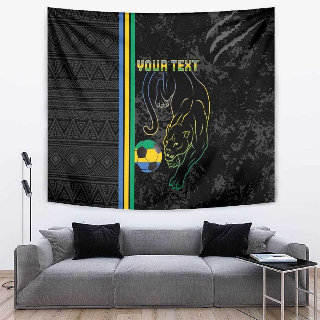 Custom Gabon Football Tapestry Go Champions - Black Ver LT15