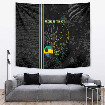 Custom Gabon Football Tapestry Go Champions - Black Ver LT15