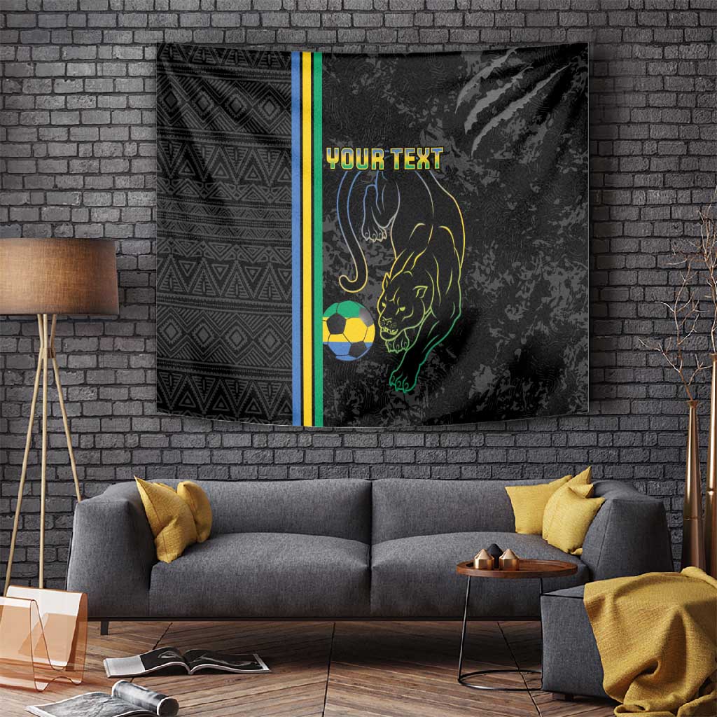 Custom Gabon Football Tapestry Go Champions - Black Ver LT15