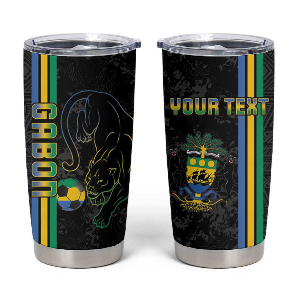 Custom Gabon Football Tumbler Cup Go Champions - Black Ver LT15
