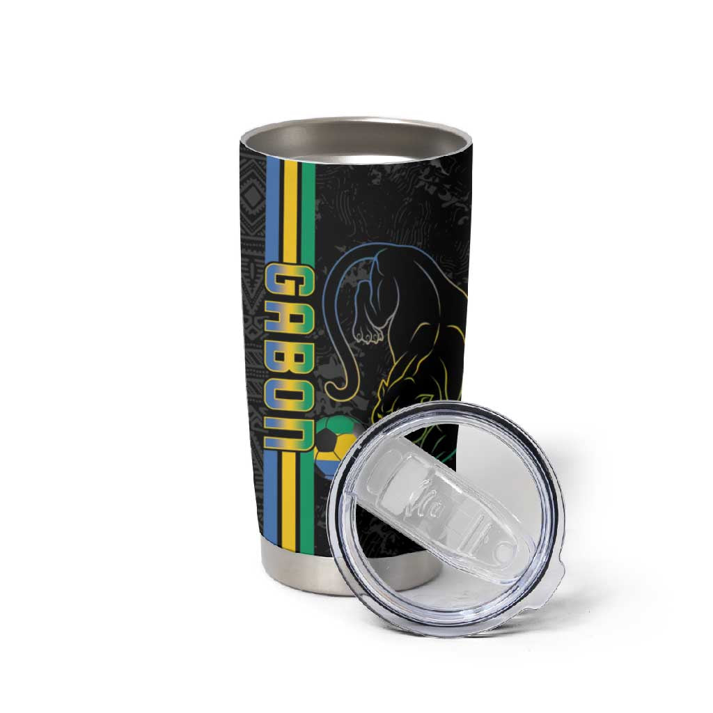 Custom Gabon Football Tumbler Cup Go Champions - Black Ver LT15