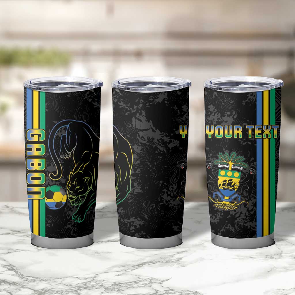 Custom Gabon Football Tumbler Cup Go Champions - Black Ver LT15