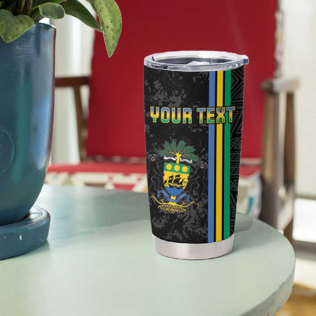Custom Gabon Football Tumbler Cup Go Champions - Black Ver LT15
