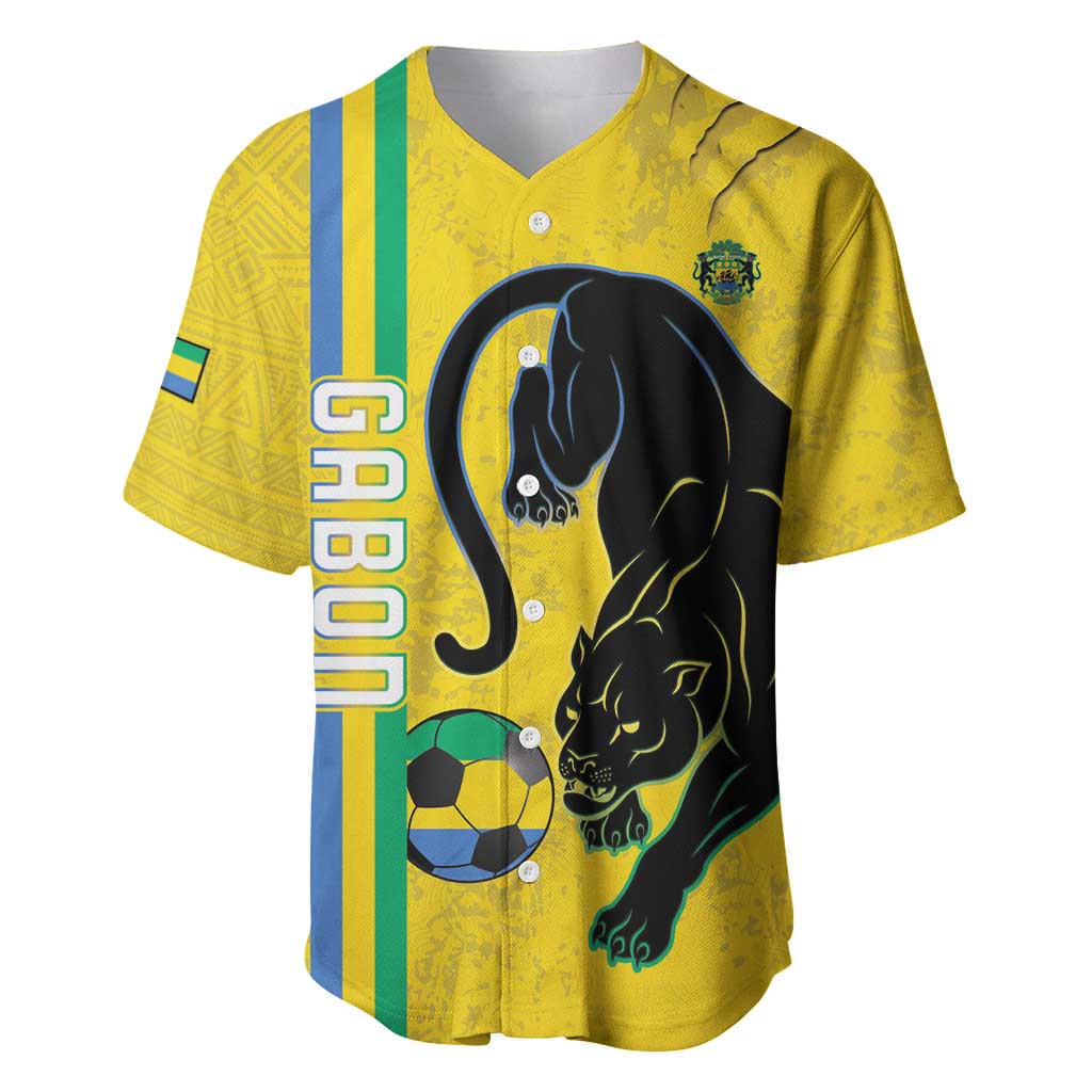 Custom Gabon Football Baseball Jersey Go Champions - Yellow Ver LT15