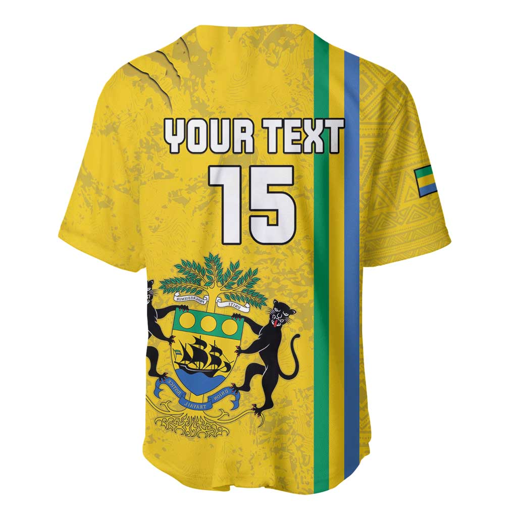 Custom Gabon Football Baseball Jersey Go Champions - Yellow Ver LT15