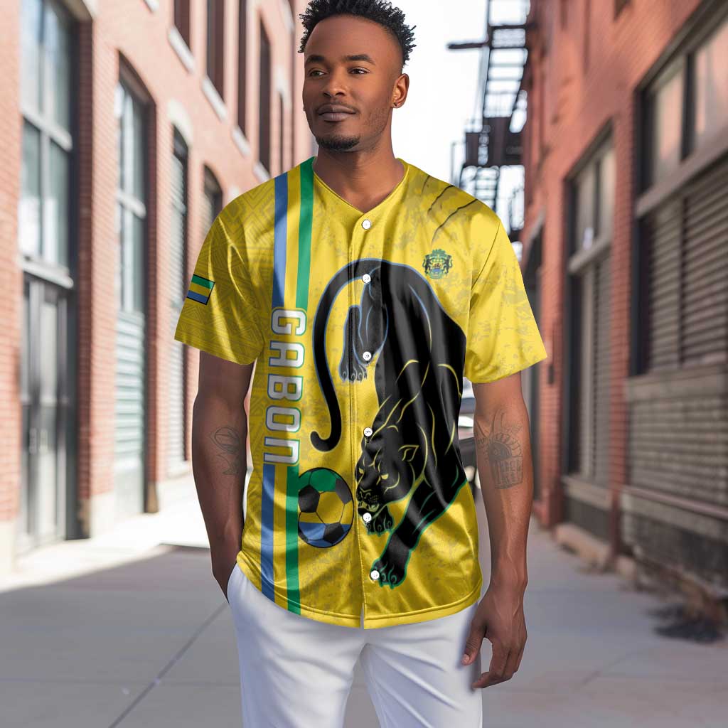 Custom Gabon Football Baseball Jersey Go Champions - Yellow Ver LT15