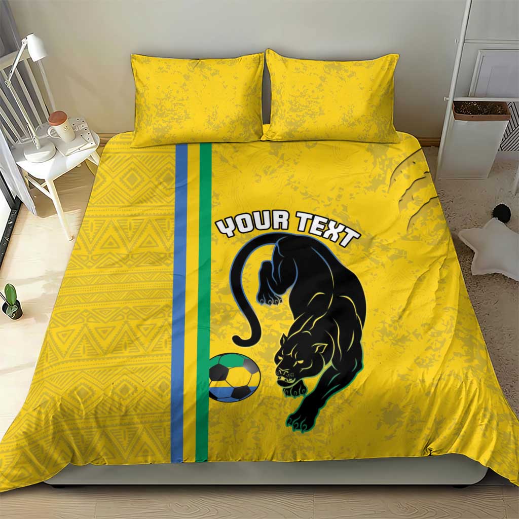 Custom Gabon Football Bedding Set Go Champions - Yellow Ver LT15