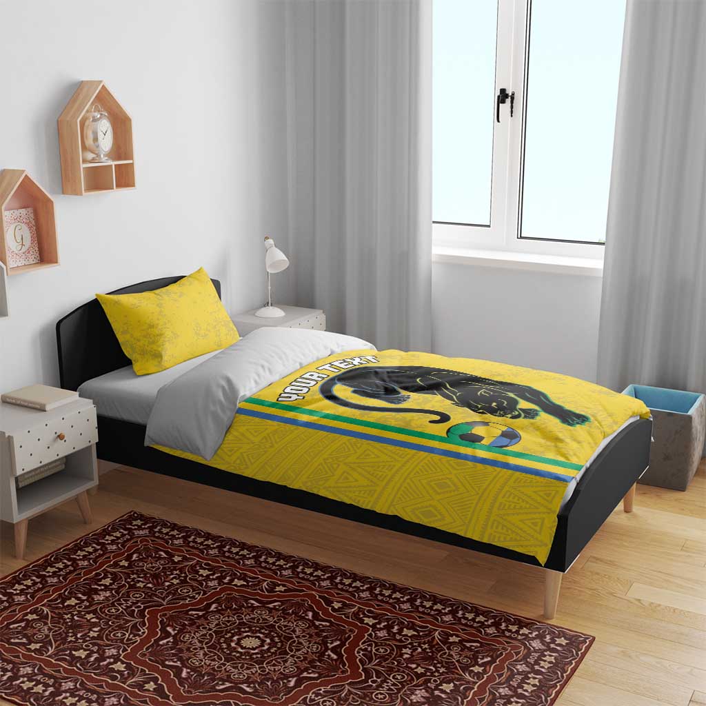 Custom Gabon Football Bedding Set Go Champions - Yellow Ver LT15