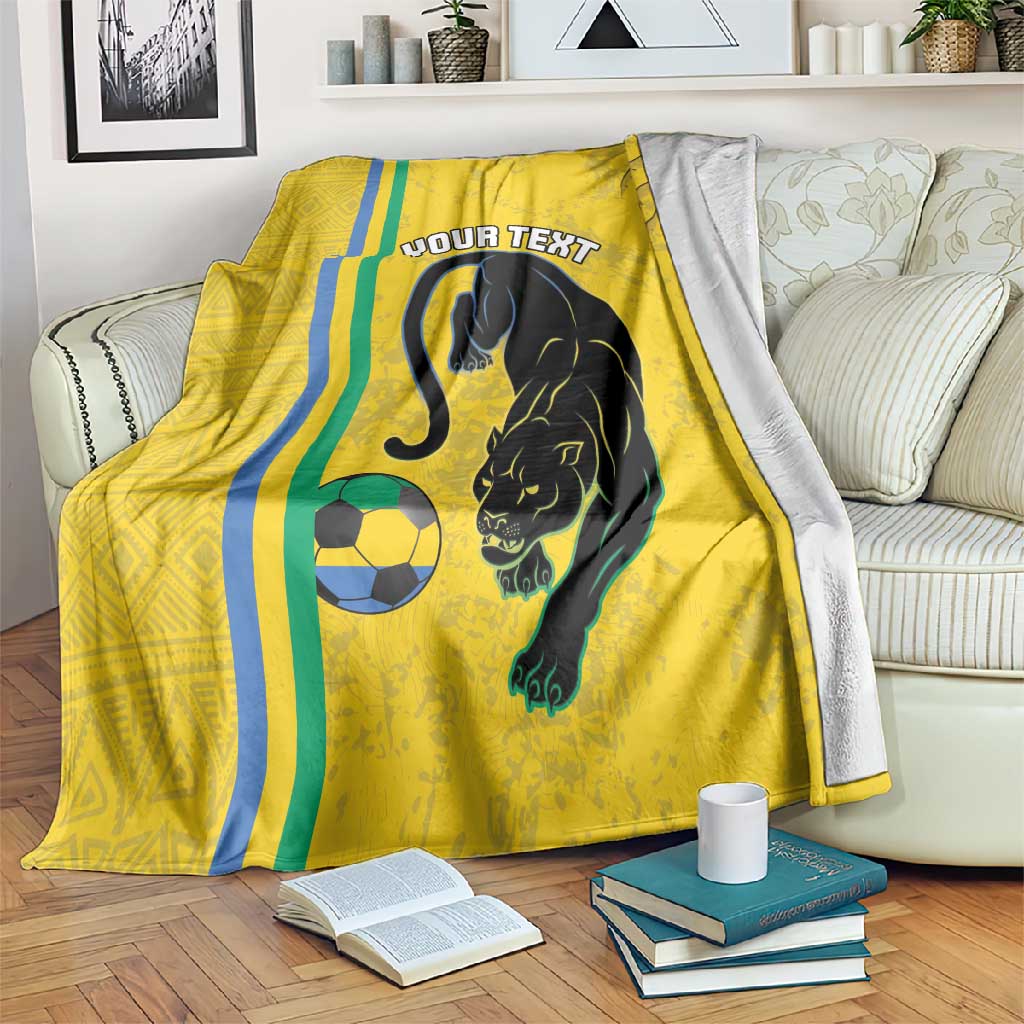 Custom Gabon Football Blanket Go Champions - Yellow Ver LT15