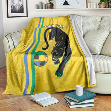 Custom Gabon Football Blanket Go Champions - Yellow Ver LT15