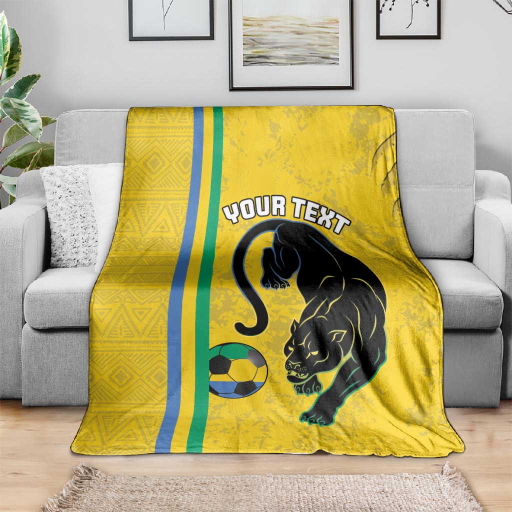 Custom Gabon Football Blanket Go Champions - Yellow Ver LT15