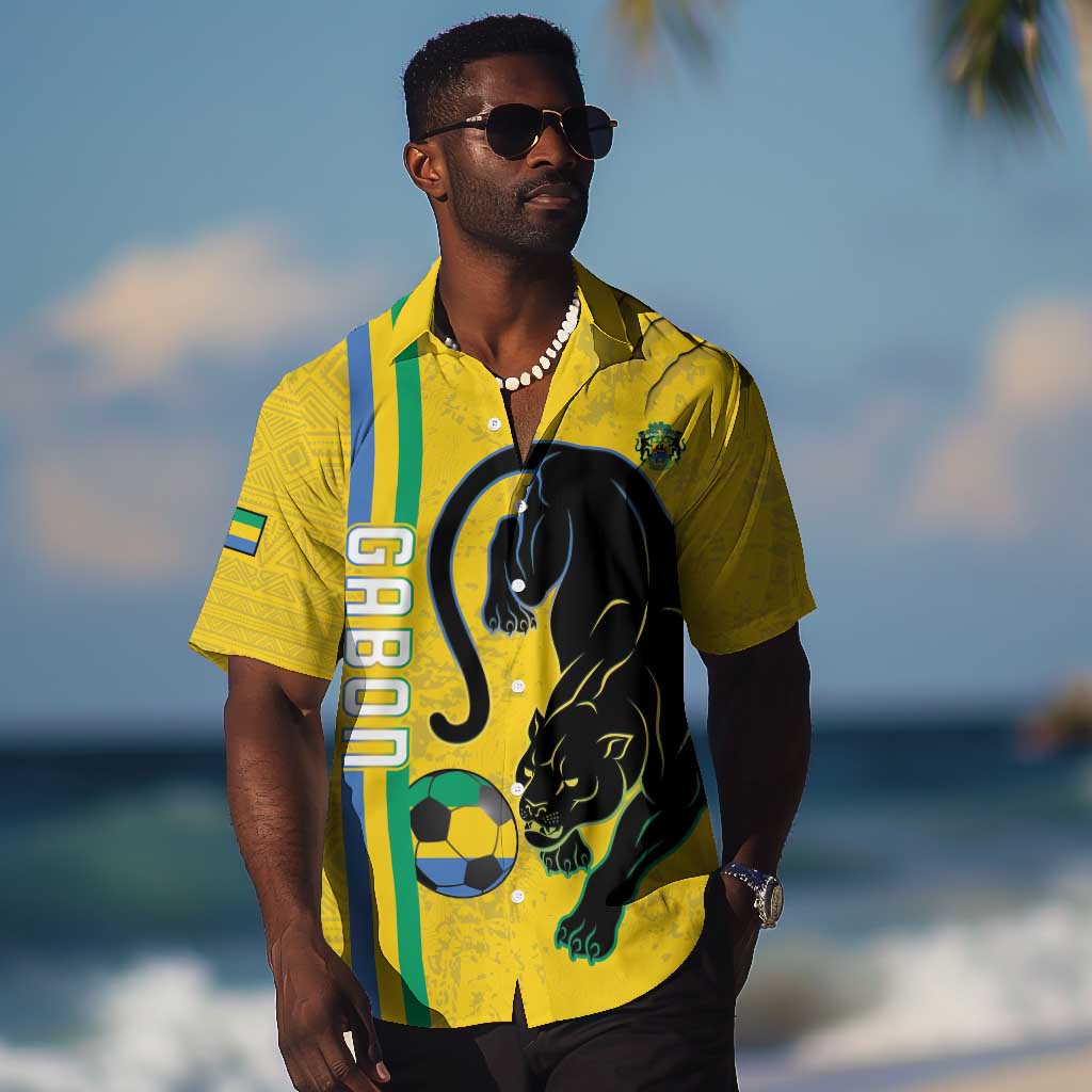 Custom Gabon Football Hawaiian Shirt Go Champions - Yellow Ver LT15
