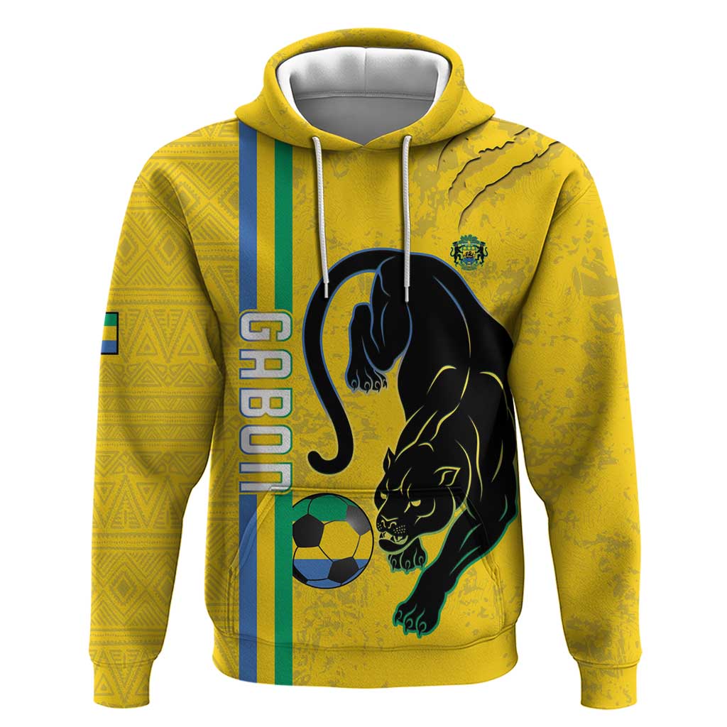 Custom Gabon Football Hoodie Go Les Pantheres - Yellow Ver LT15