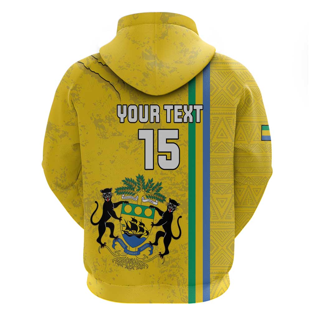 Custom Gabon Football Hoodie Go Les Pantheres - Yellow Ver LT15
