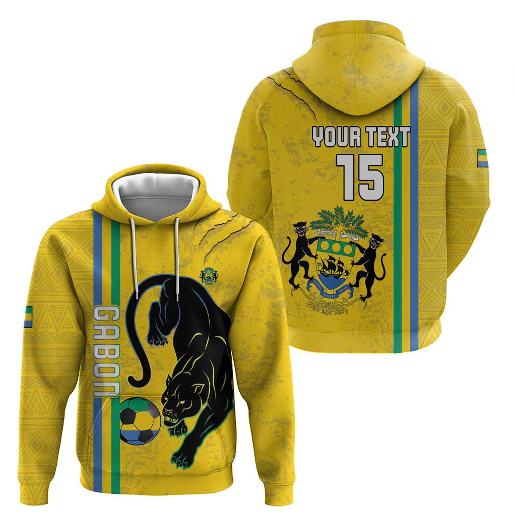 Custom Gabon Football Hoodie Go Les Pantheres - Yellow Ver LT15