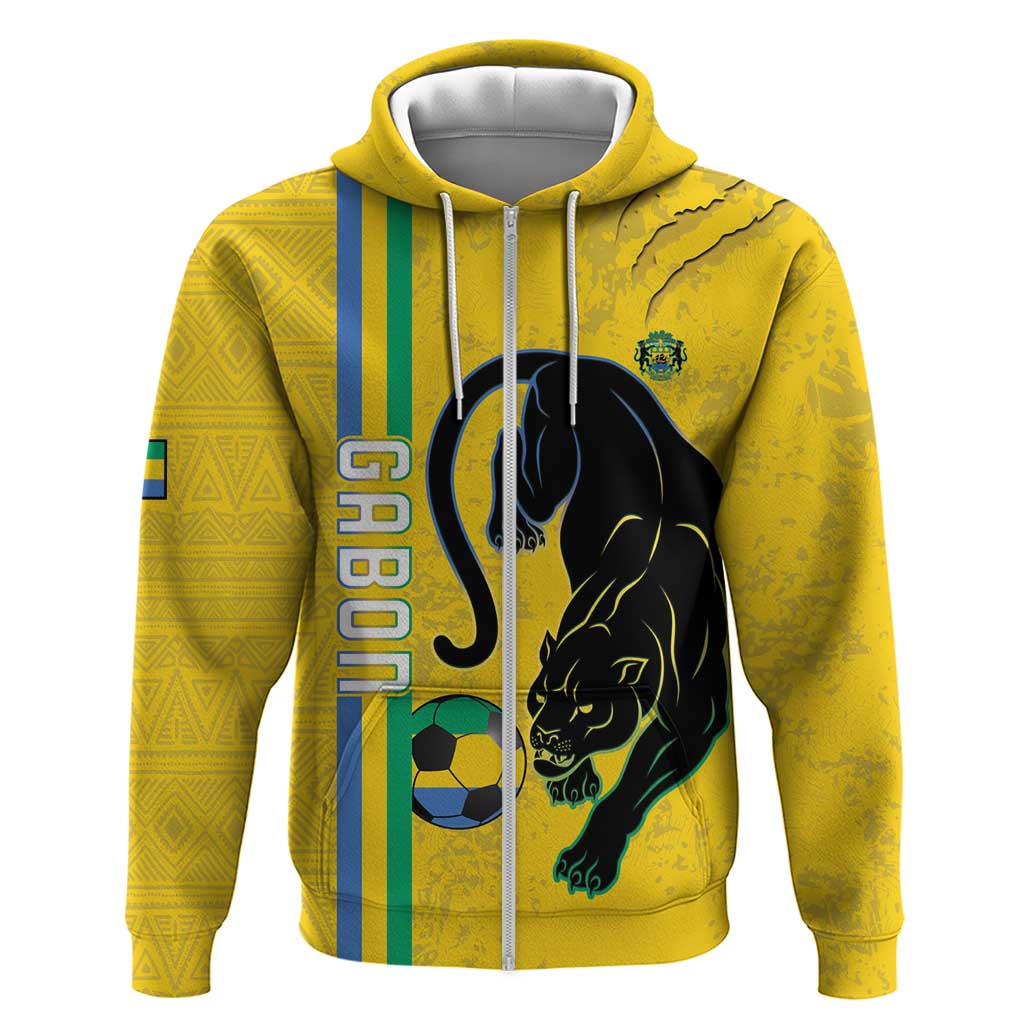 Custom Gabon Football Hoodie Go Les Pantheres - Yellow Ver LT15