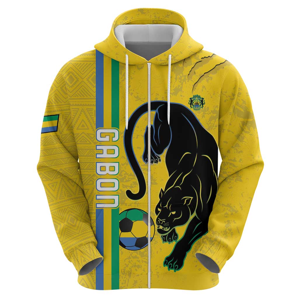 Custom Gabon Football Hoodie Go Les Pantheres - Yellow Ver LT15