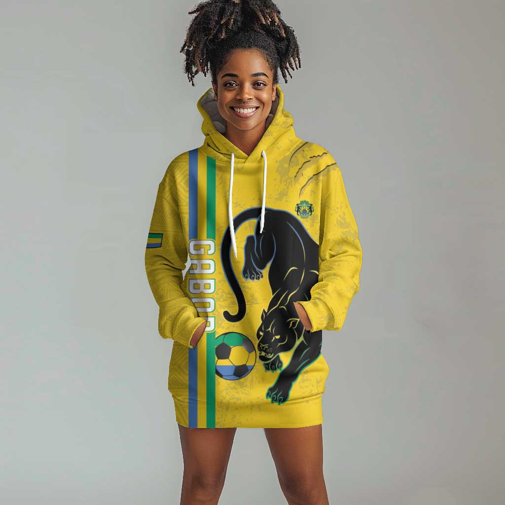 Custom Gabon Football Hoodie Dress Go Champions - Yellow Ver LT15