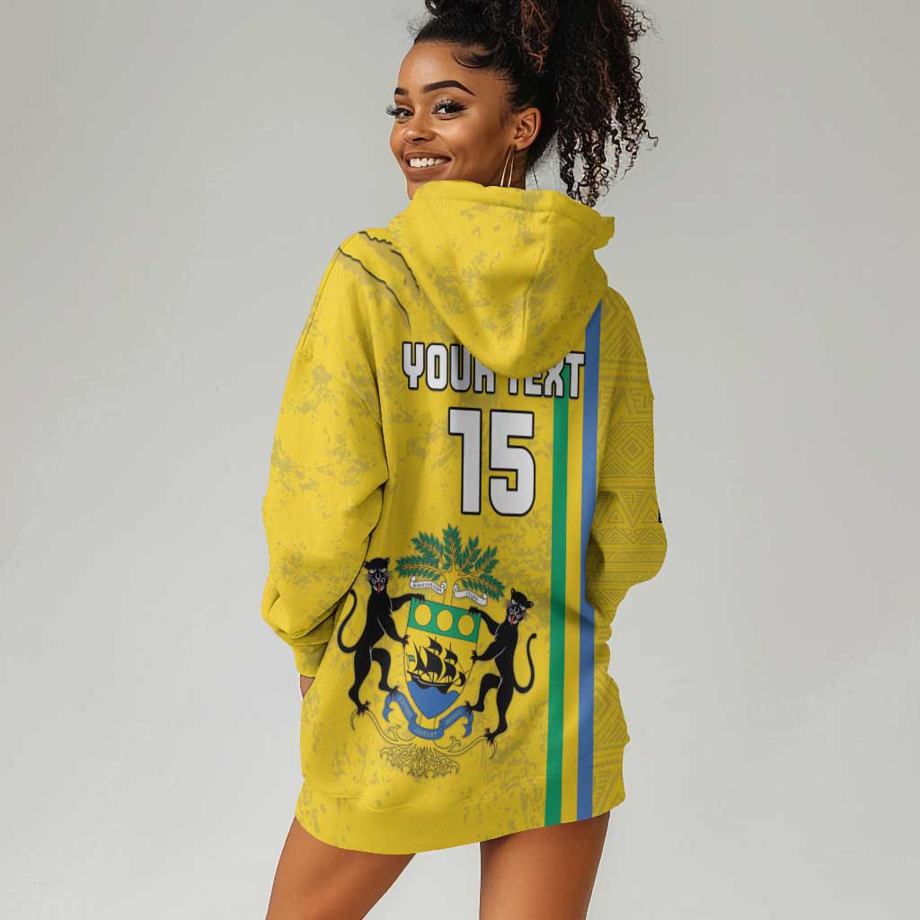 Custom Gabon Football Hoodie Dress Go Champions - Yellow Ver LT15