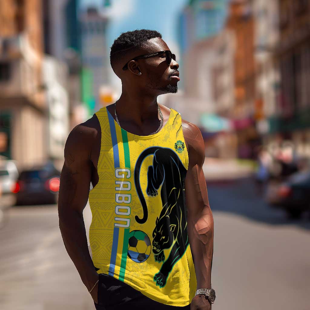 Custom Gabon Football Men Tank Top Go Champions - Yellow Ver LT15