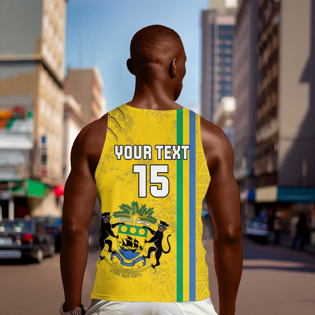 Custom Gabon Football Men Tank Top Go Champions - Yellow Ver LT15