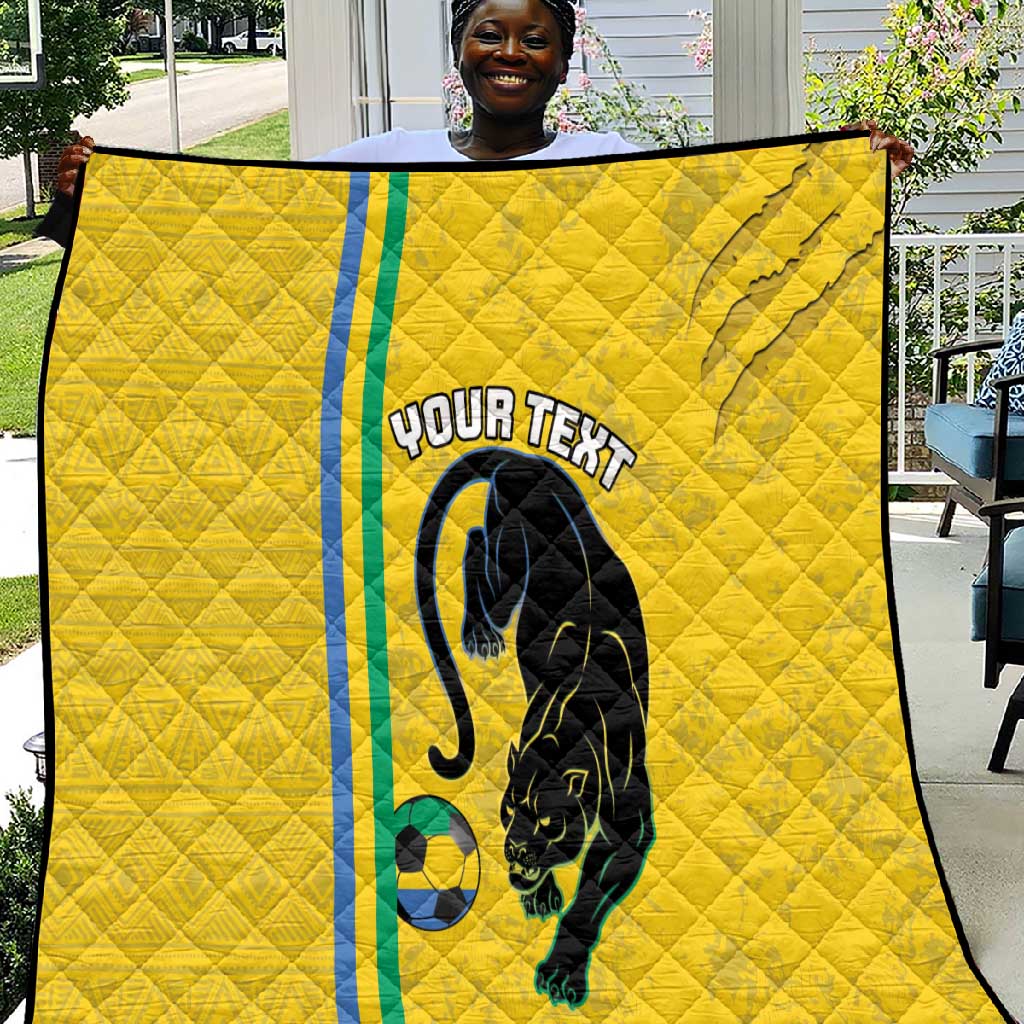 Custom Gabon Football Quilt Go Champions - Yellow Ver LT15