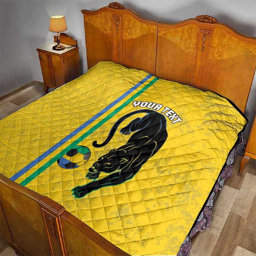 Custom Gabon Football Quilt Go Champions - Yellow Ver LT15
