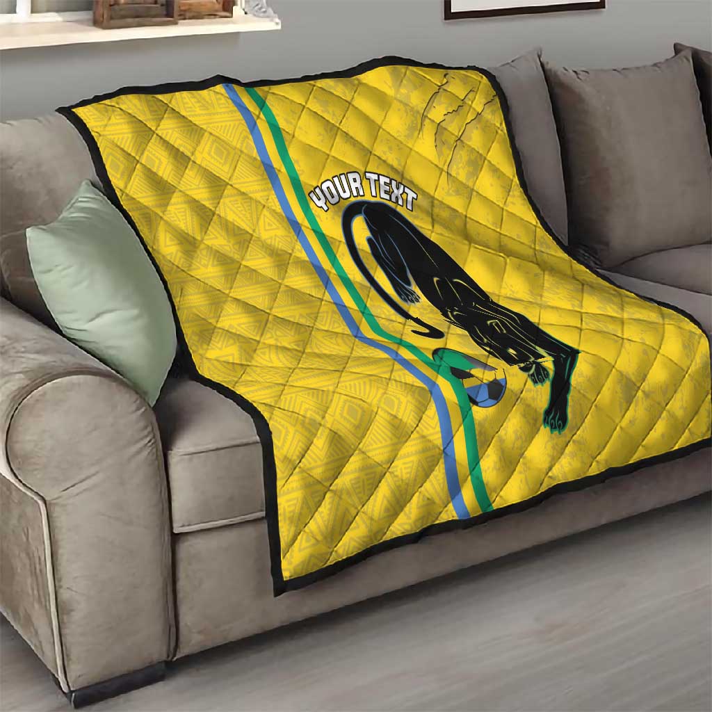 Custom Gabon Football Quilt Go Champions - Yellow Ver LT15