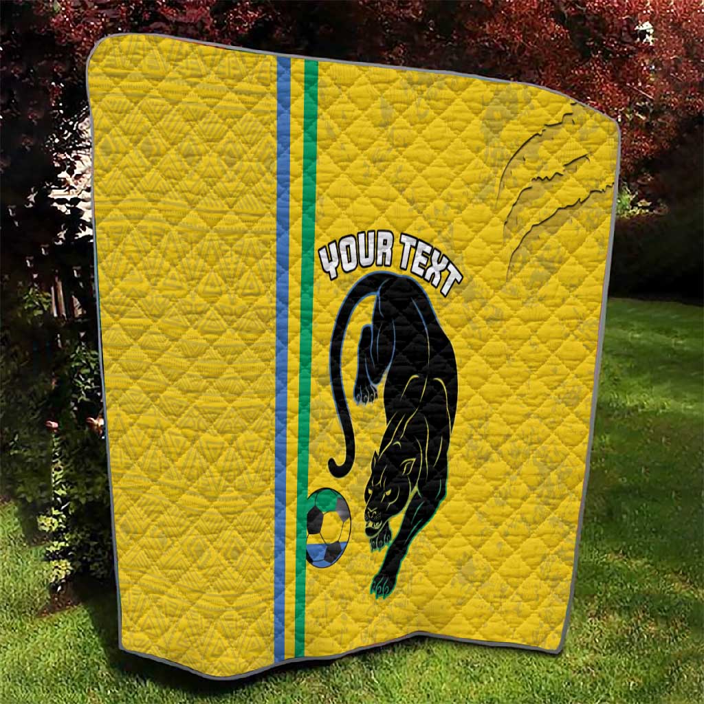 Custom Gabon Football Quilt Go Champions - Yellow Ver LT15