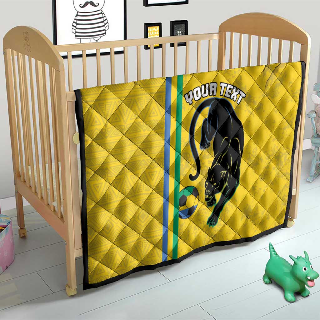 Custom Gabon Football Quilt Go Champions - Yellow Ver LT15