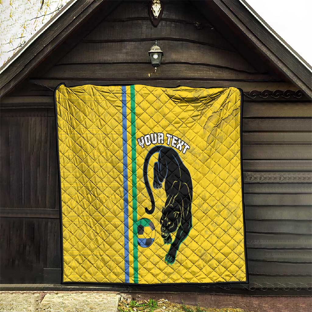 Custom Gabon Football Quilt Go Champions - Yellow Ver LT15