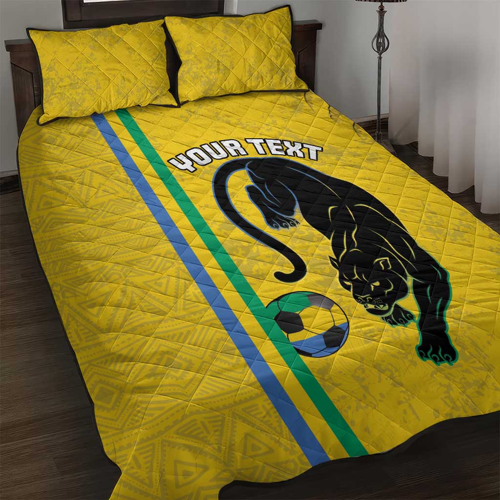 Custom Gabon Football Quilt Bed Set Go Champions - Yellow Ver LT15