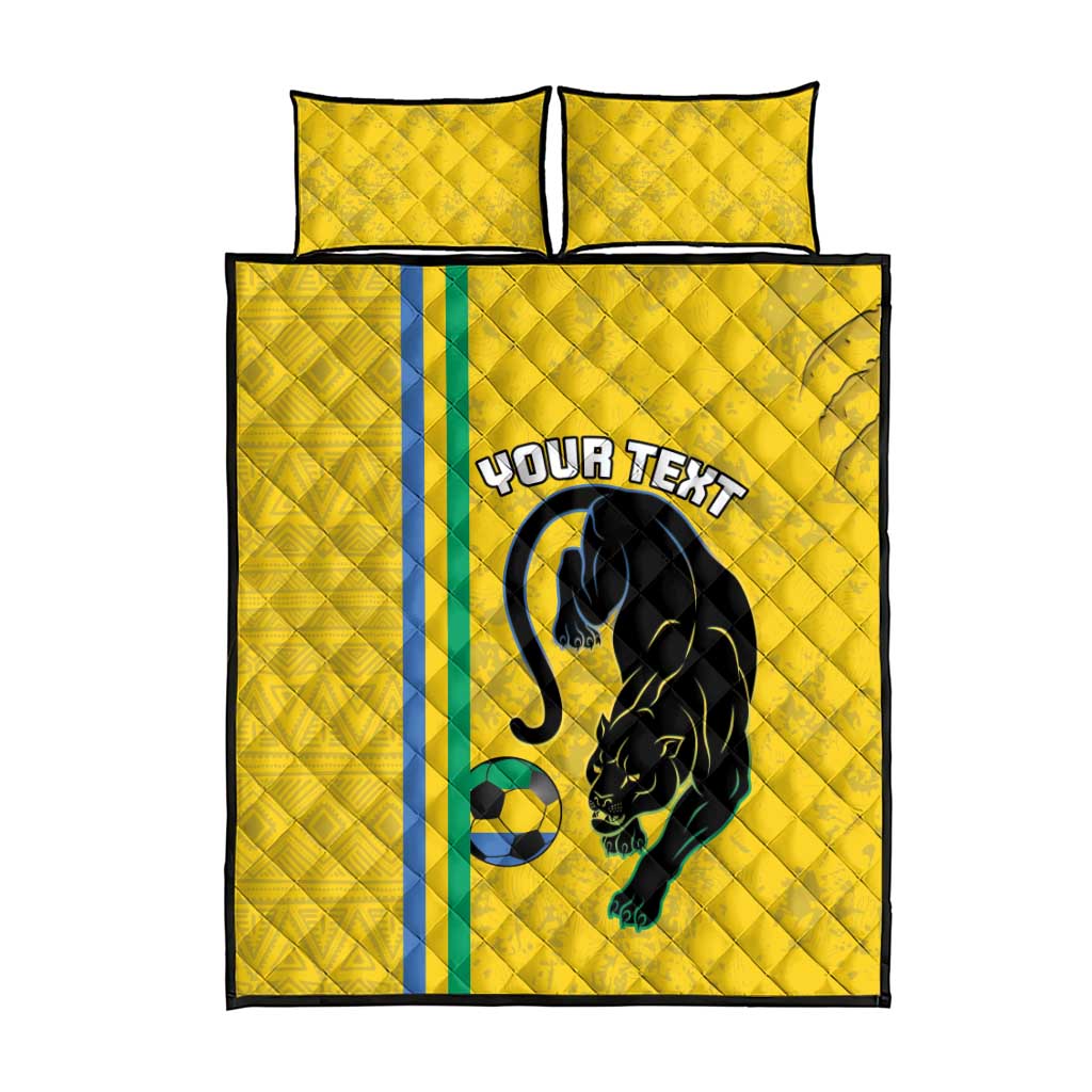 Custom Gabon Football Quilt Bed Set Go Champions - Yellow Ver LT15