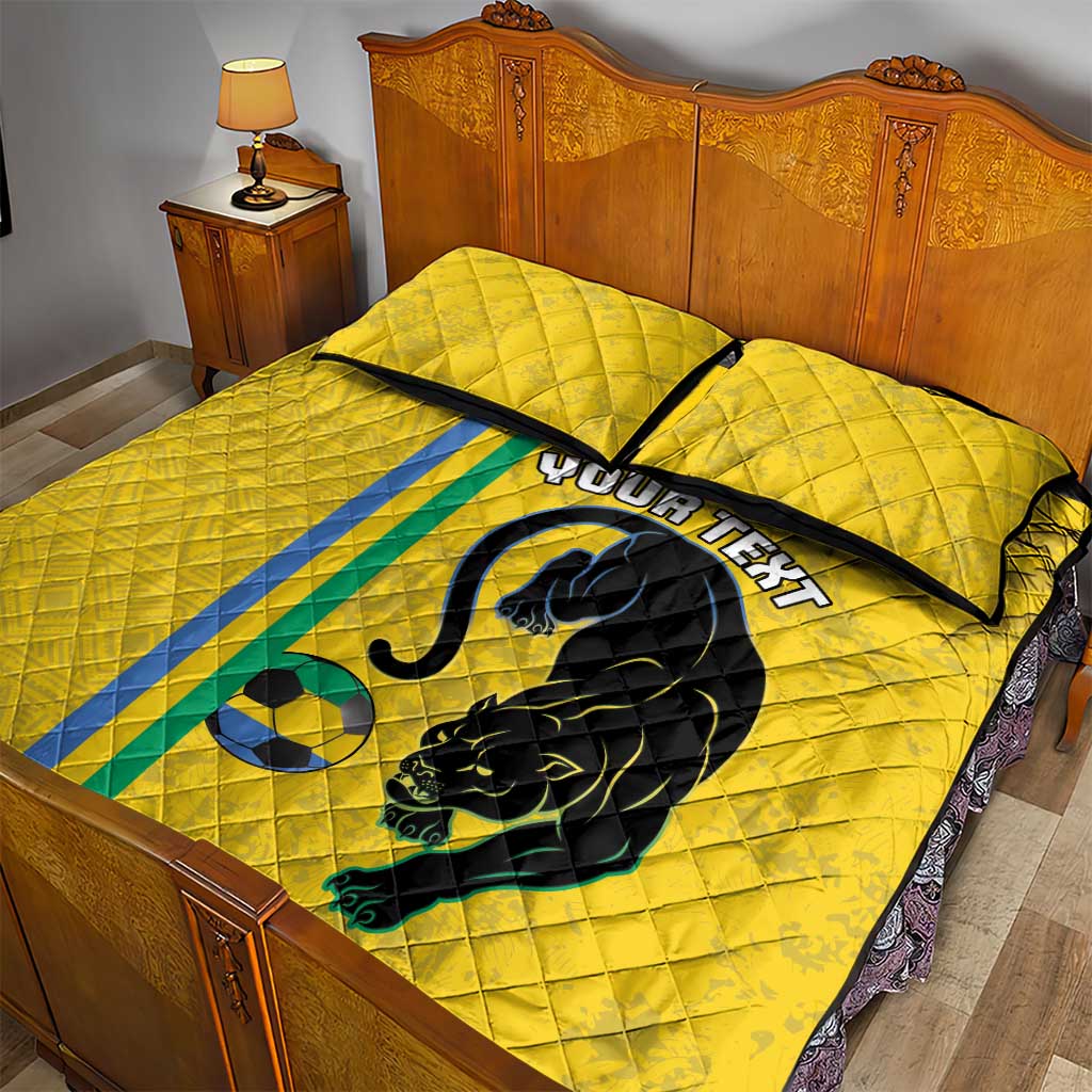 Custom Gabon Football Quilt Bed Set Go Champions - Yellow Ver LT15